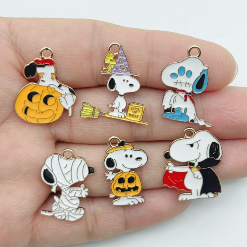 Jewelry Making Party - 10Pcs Cute Halloween Cartoon Puppy Alloy