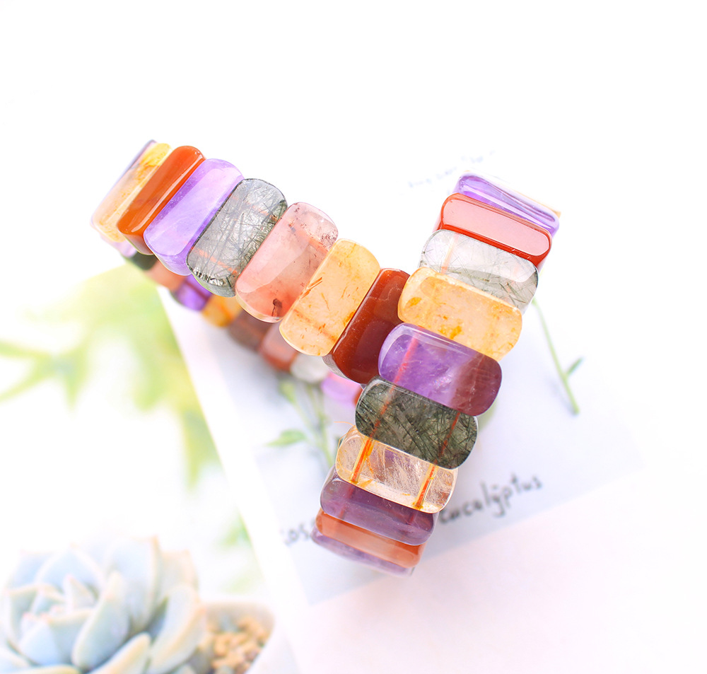 Crystal Bead Mix - Natural Mixed Different Gold Green Rutilated
