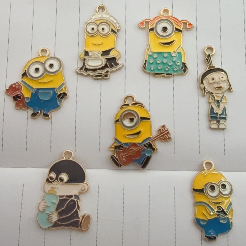 Jewelry Making Party - 10pcs alloy drip oil cartoon pendant,