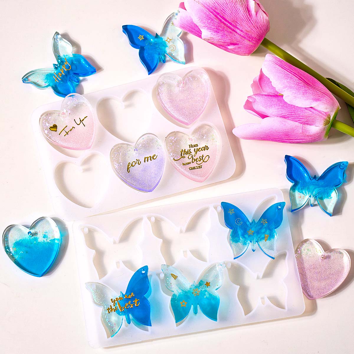 Jewelry Making Mold - Six-hole with Holes Earring Silicone Mold