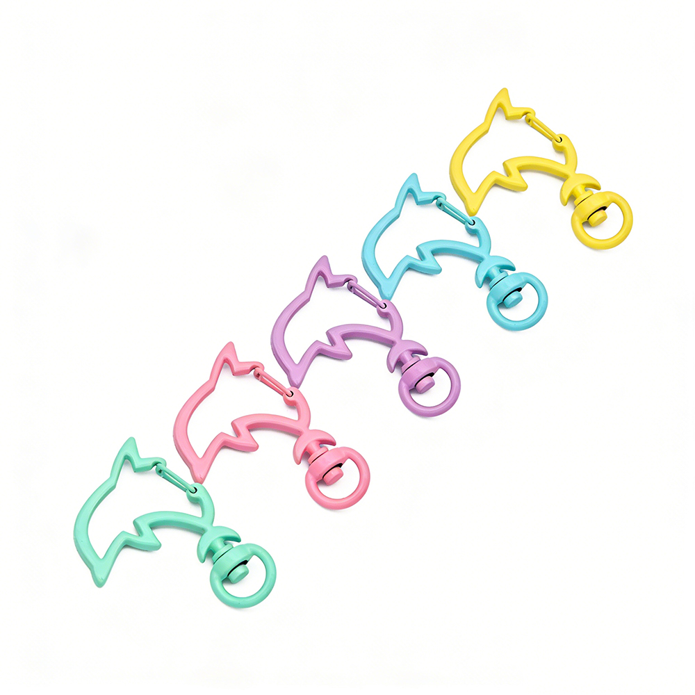 Jewelry Making Supplies - 10pcs Candy Colors Metal Dolphin Snap