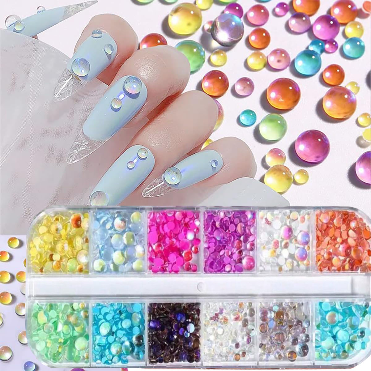 Crystal Bead Mix - 1Box Candy Color Mixed Size Mermaid