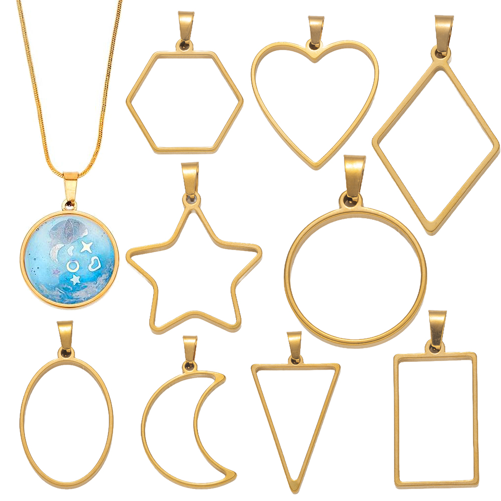 Jewelry Making Mold - 5pcs Stainless Steel Open Back Resin