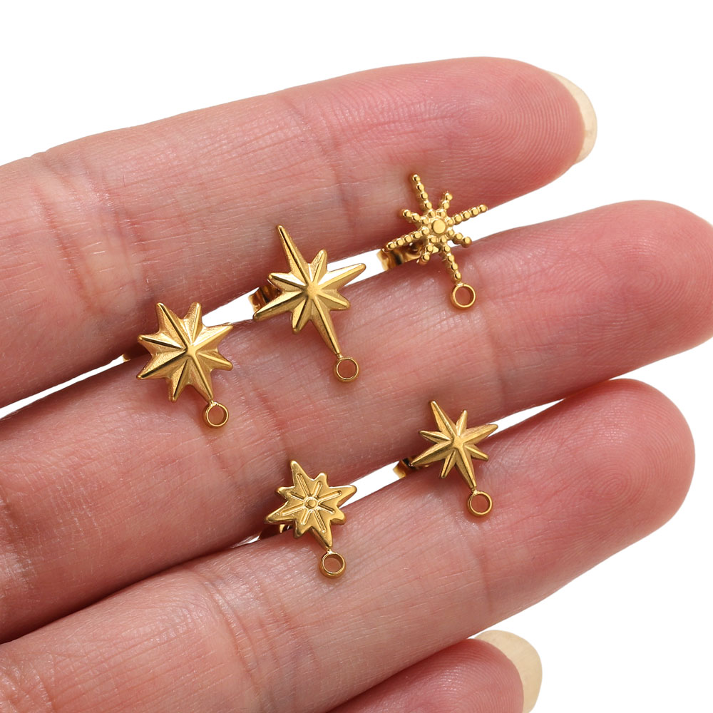 Jewelry Making Tool Kit - 6pcs Stainless Steel Star Earrings Studs
