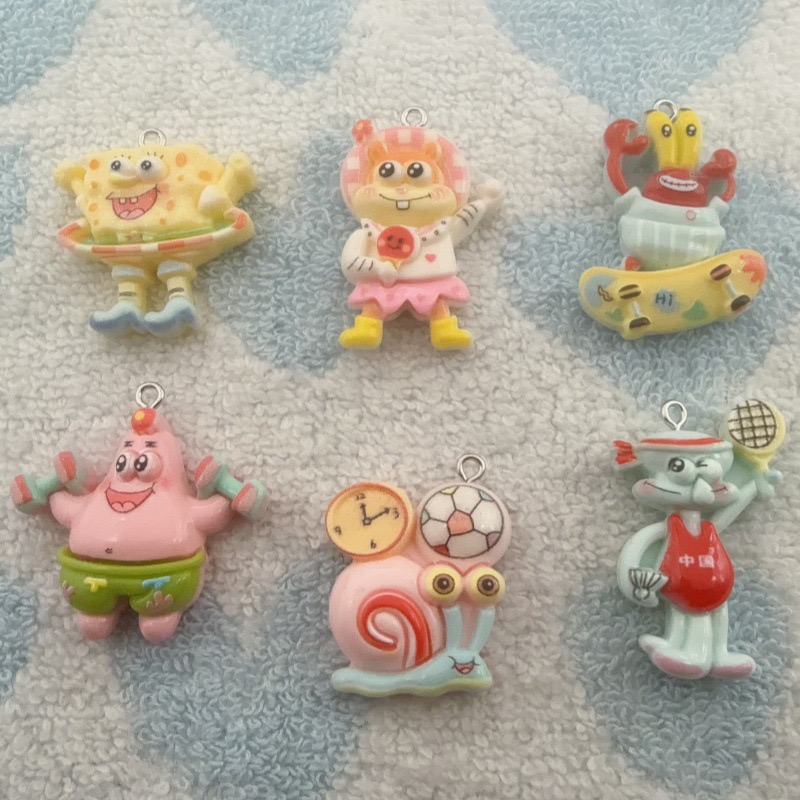 Jewelry Making Party - 10pcs cartoon resin pendant, DIY jewelry