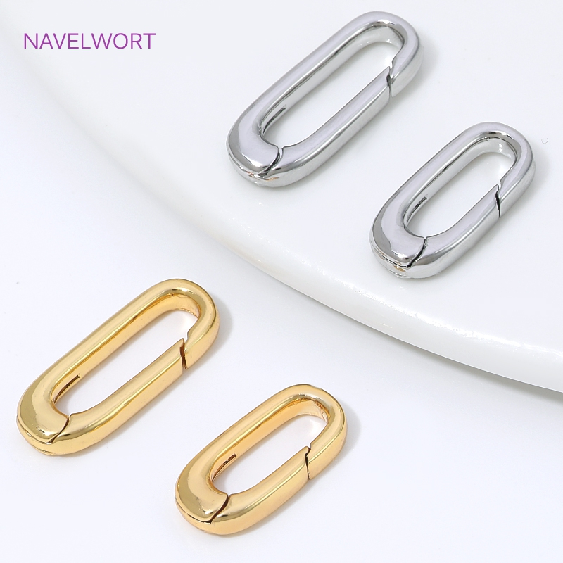 Jewelry Making Supplies - 1/2/4Pcs 18K Gold Plated Oval Spring