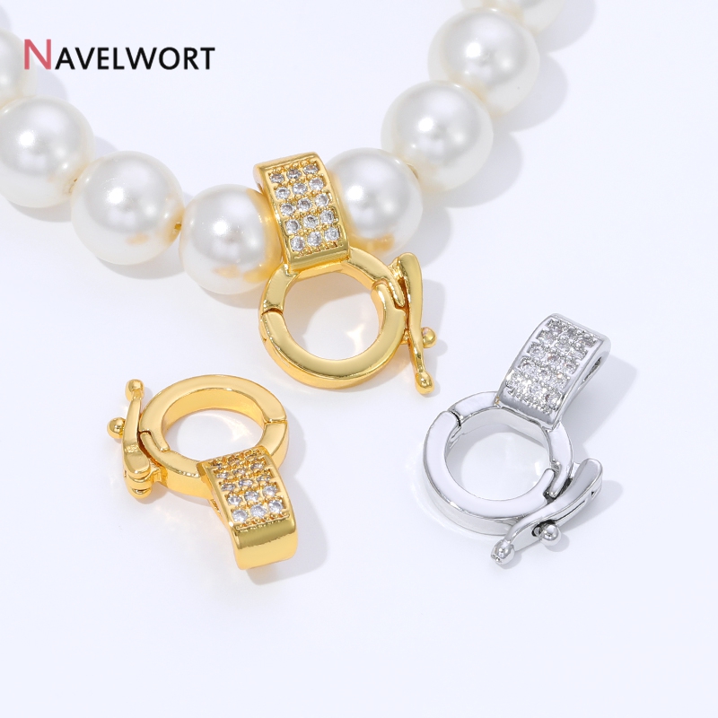 Jewelry Making Supplies - 18K Gold Plated Brass Inlaid Zircon