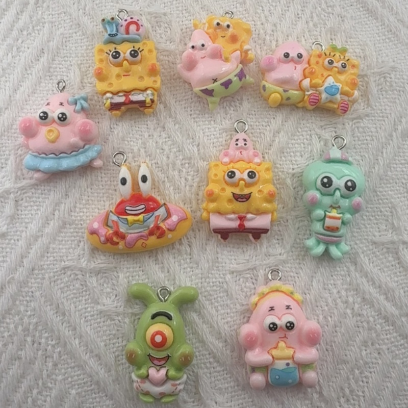 Jewelry Making Party - 10pcs cartoon resin pendant, DIY jewelry