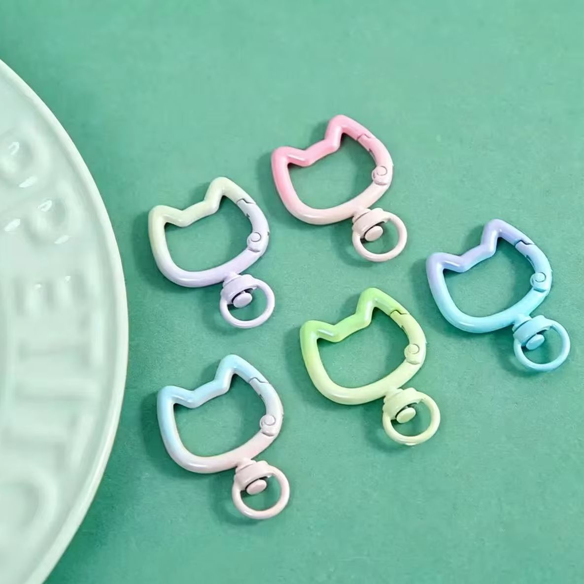 Jewelry Making Supplies - 5-10PCS Gradient Cute Cat Clasp Openable