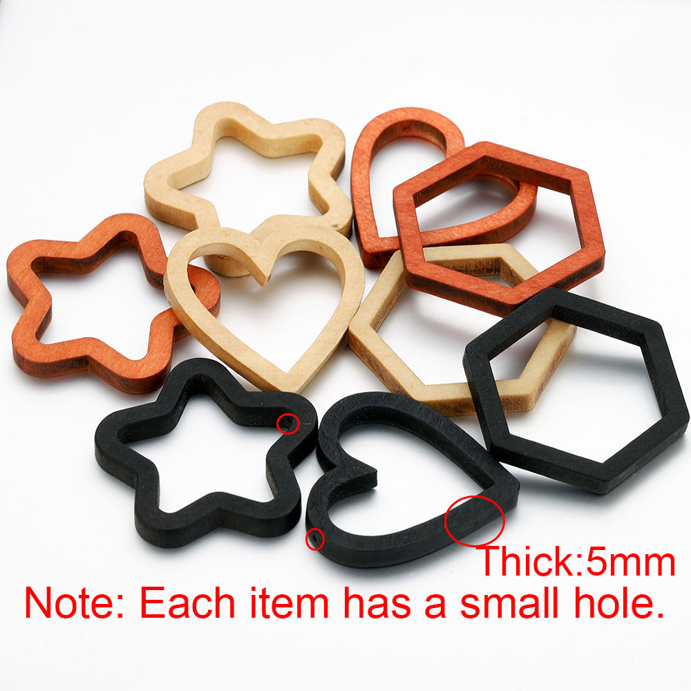 10pcs Wood Heart Square Silico - Jewelry Making Mold ulasan dan harga