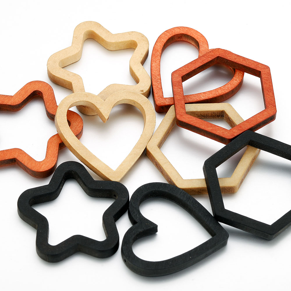 10pcs Wood Heart Square Silico - Jewelry Making Mold ulasan dan harga