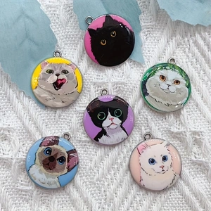 10pcs cartoon animal cat ename - Jewelry Making Party ulasan dan harga