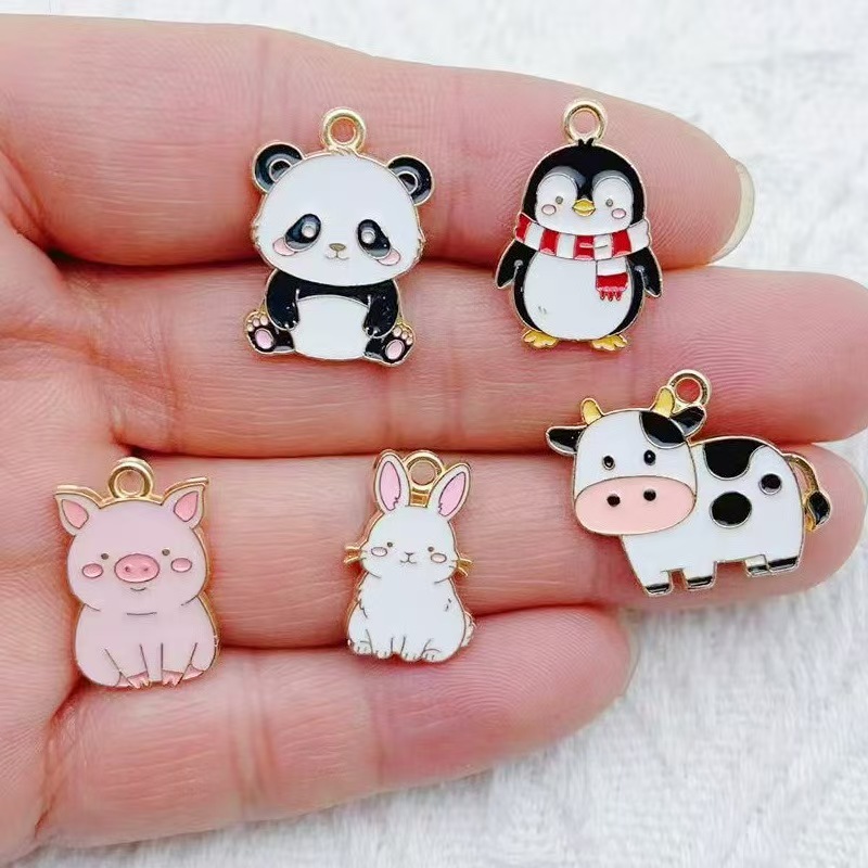 10pcs Cartoon Penguin Panda DI - Jewelry Making Party ulasan dan harga
