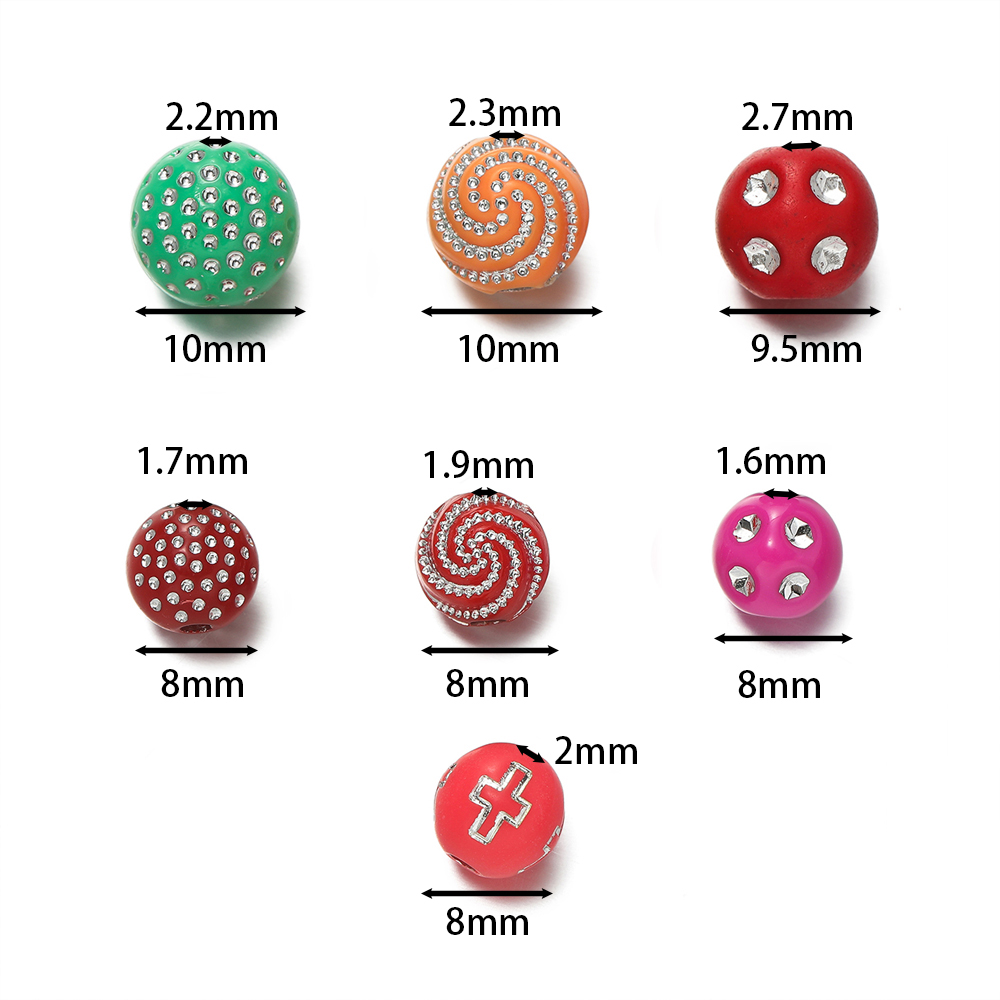 50/100Pcs 8/10mm Round mixed C - Crystal Bead Mix ulasan dan harga