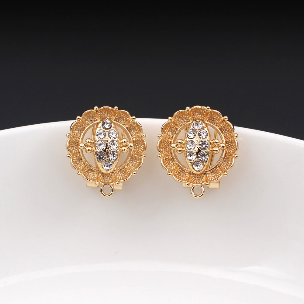 10pair CZ Flower Earrings Post - Jewelry Making Dubai ulasan dan harga
