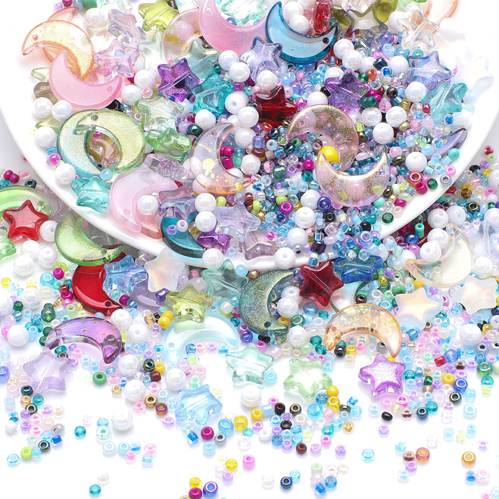 45g Mixed Star Moon Crystal Gl - Crystal Bead Mix ulasan dan harga