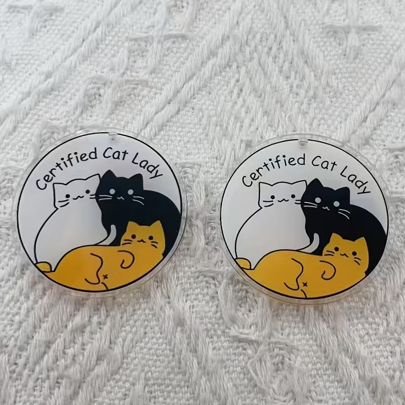 10pcs acrylic cute cat pendant - Jewelry Making Party ulasan dan harga