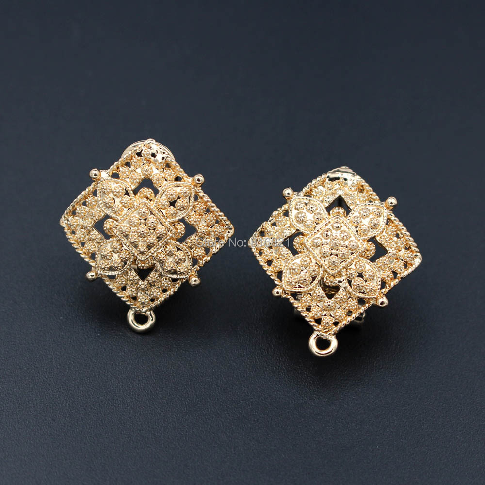 10pair Earrings Post with Loop - Jewelry Making Dubai ulasan dan harga