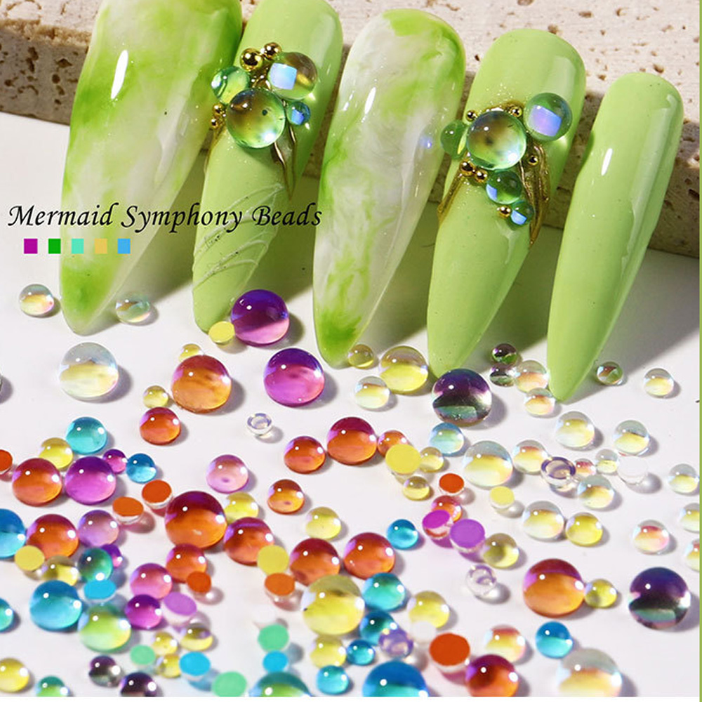300Pcs Mermaid Tears Nail Art  - Crystal Bead Mix ulasan dan harga