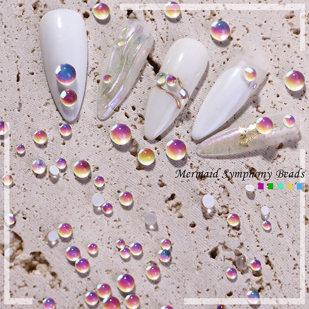 300Pcs Mermaid Tears Nail Art  - Crystal Bead Mix ulasan dan harga