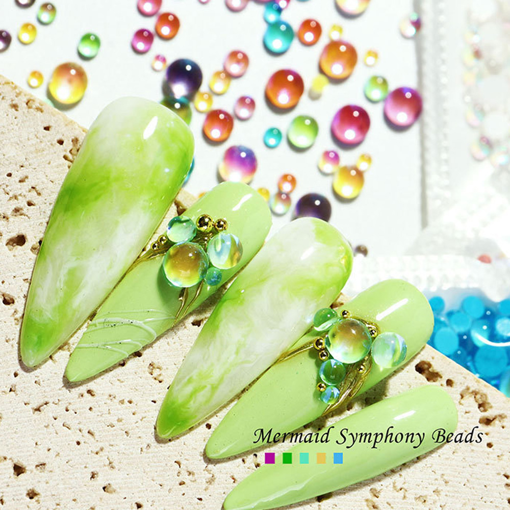 300Pcs Mermaid Tears Nail Art  - Crystal Bead Mix ulasan dan harga