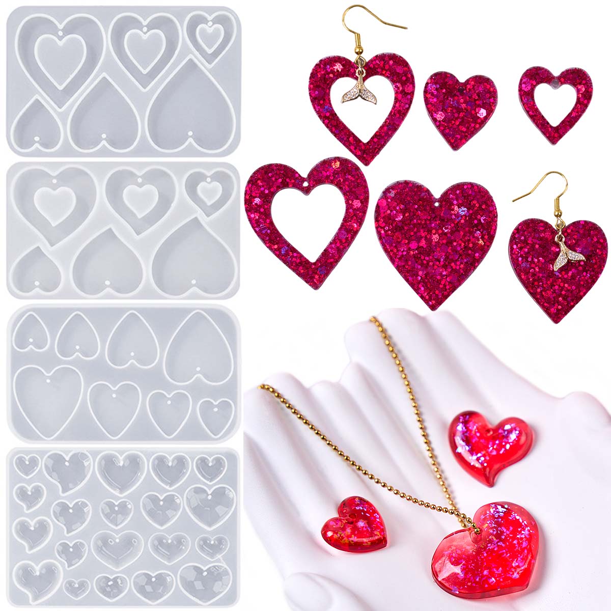 Heart Shape Earring Pendant Si - Jewelry Making Mold ulasan dan harga