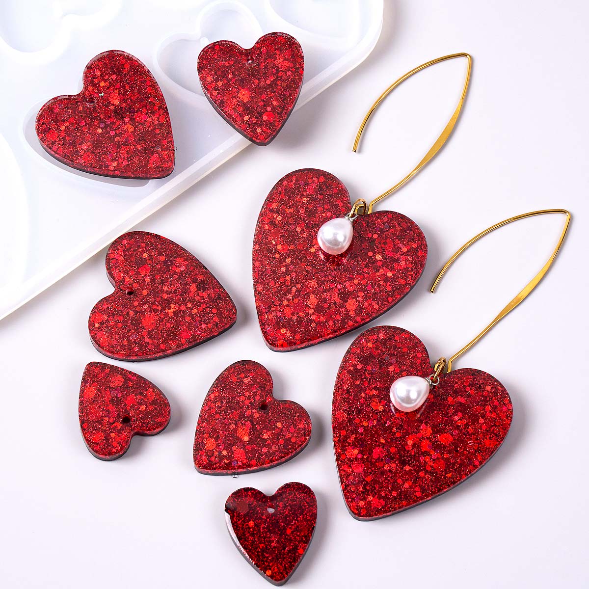 Heart Shape Earring Pendant Si - Jewelry Making Mold ulasan dan harga