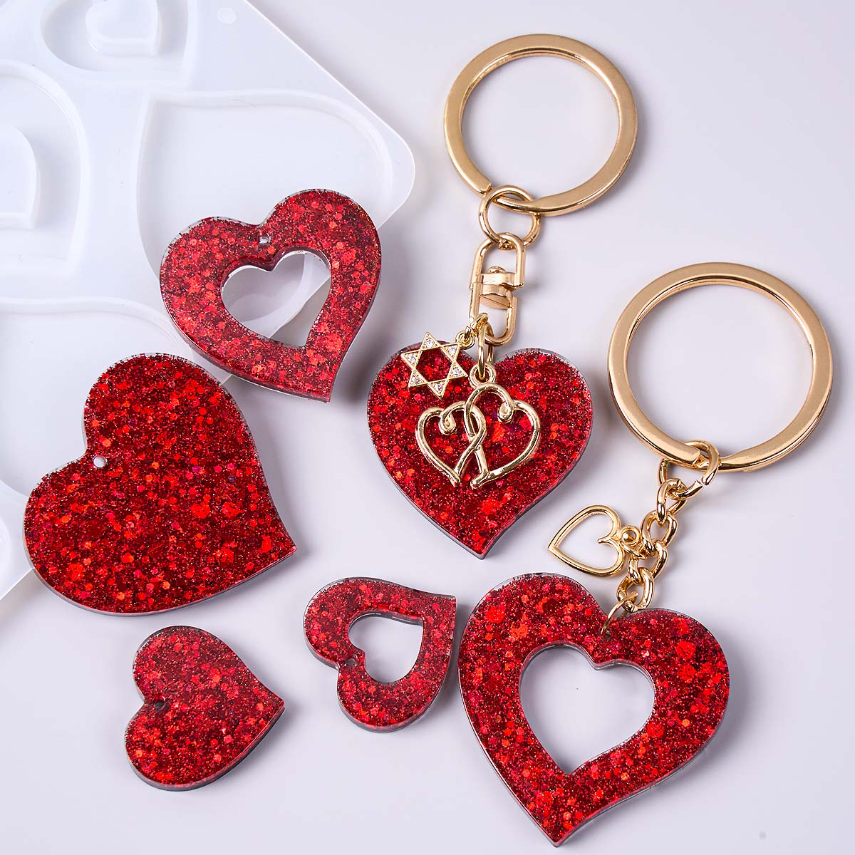 Heart Shape Earring Pendant Si - Jewelry Making Mold ulasan dan harga