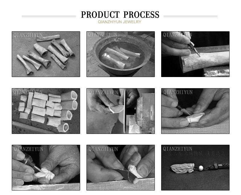 3PCS Handmade Carved Yak Bone  - Jewelry Making New Zealand ulasan dan harga
