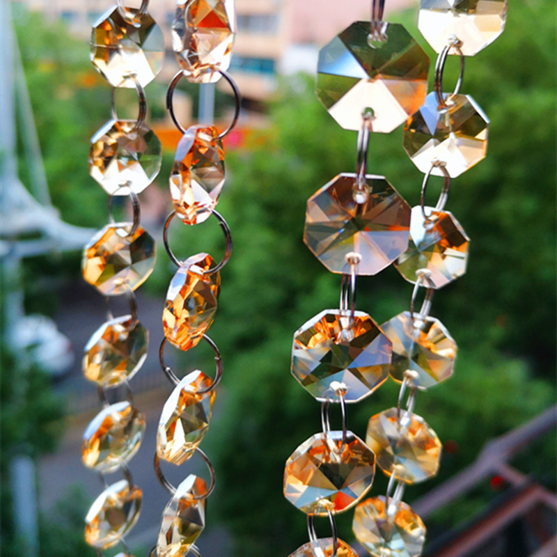 Top Quality 5m/lot Champagne C - Crystal Bead Mix ulasan dan harga
