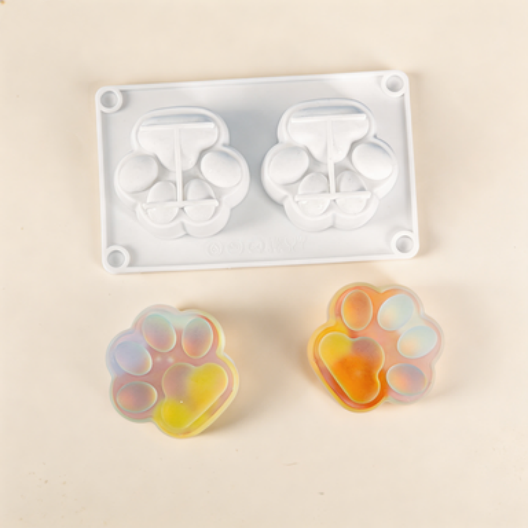2-connected cat paw silicone m - Jewelry Making Mold ulasan dan harga