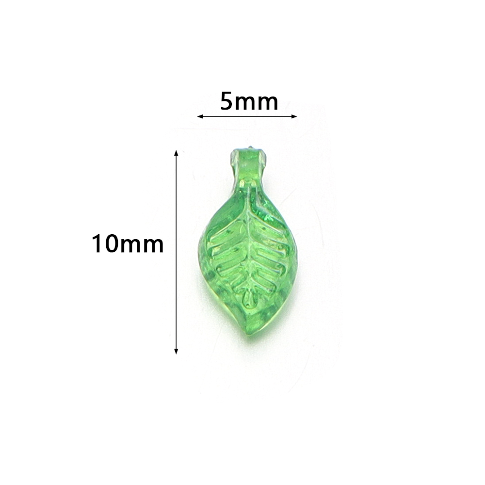 200pcs/lot Green Leaves Glass  - Crystal Bead Mix ulasan dan harga