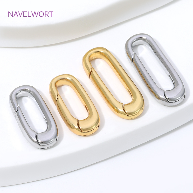 1/2/4Pcs 18K Gold Plated Oval  - Jewelry Making Supplies ulasan dan harga