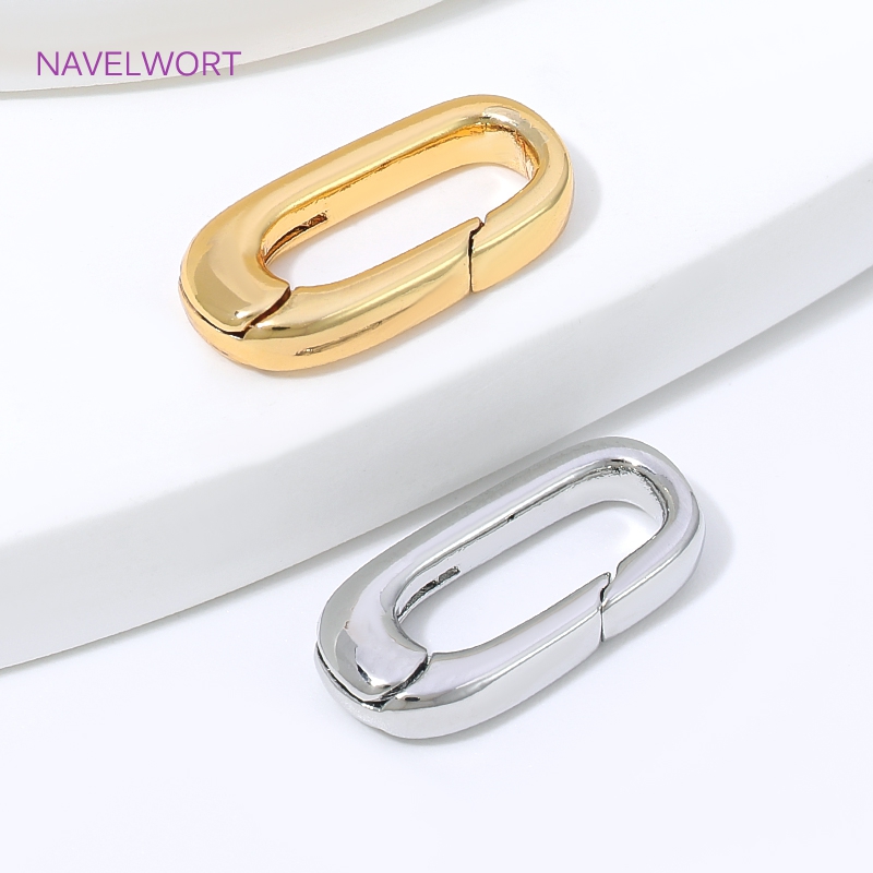 1/2/4Pcs 18K Gold Plated Oval  - Jewelry Making Supplies ulasan dan harga