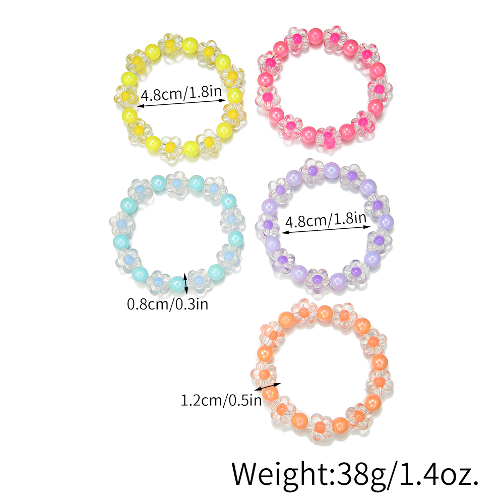 5Pcs/Set Colorful Beads Flower - Jewelry Making Kits For Girls ulasan dan harga