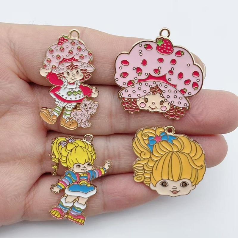10pcs Cute Little Girl Enamel  - Jewelry Making Party ulasan dan harga