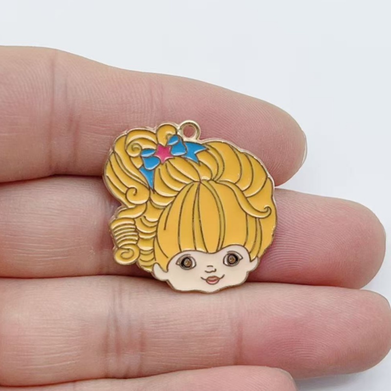 10pcs Cute Little Girl Enamel  - Jewelry Making Party ulasan dan harga
