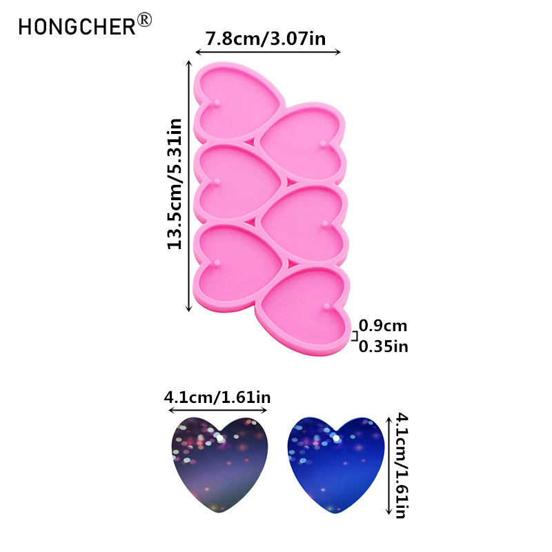 Shiny Mirror Love Epoxy Resin  - Jewelry Making Mold ulasan dan harga
