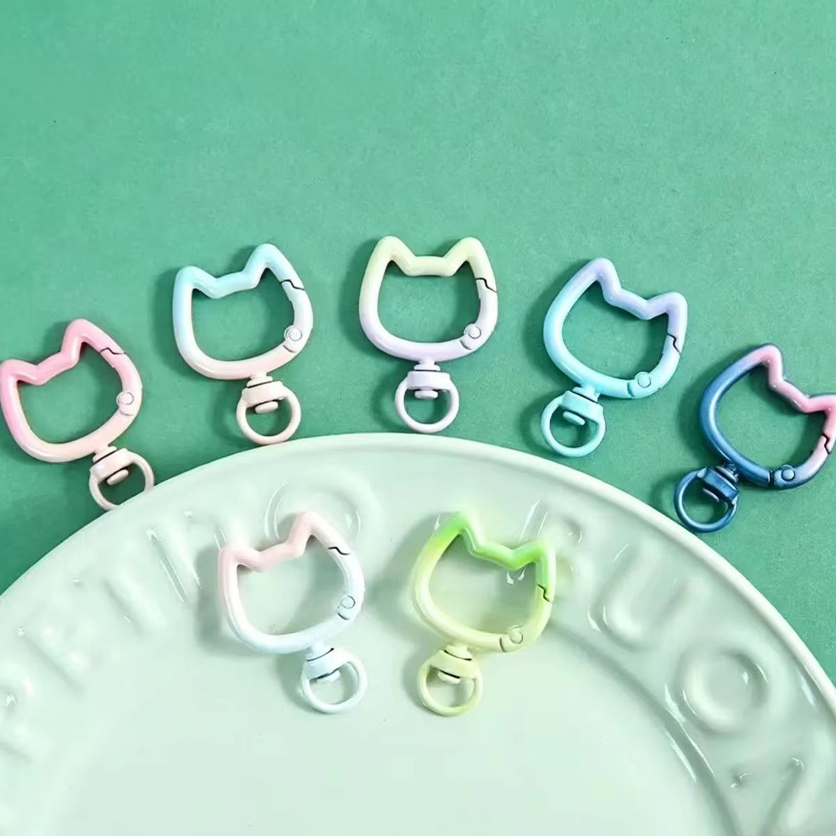 5-10PCS Gradient Cute Cat Clas - Jewelry Making Supplies ulasan dan harga