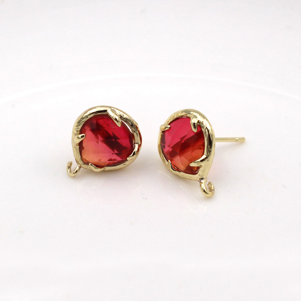 10pair Heart Shape Blue Red Cr - Jewelry Making Dubai ulasan dan harga